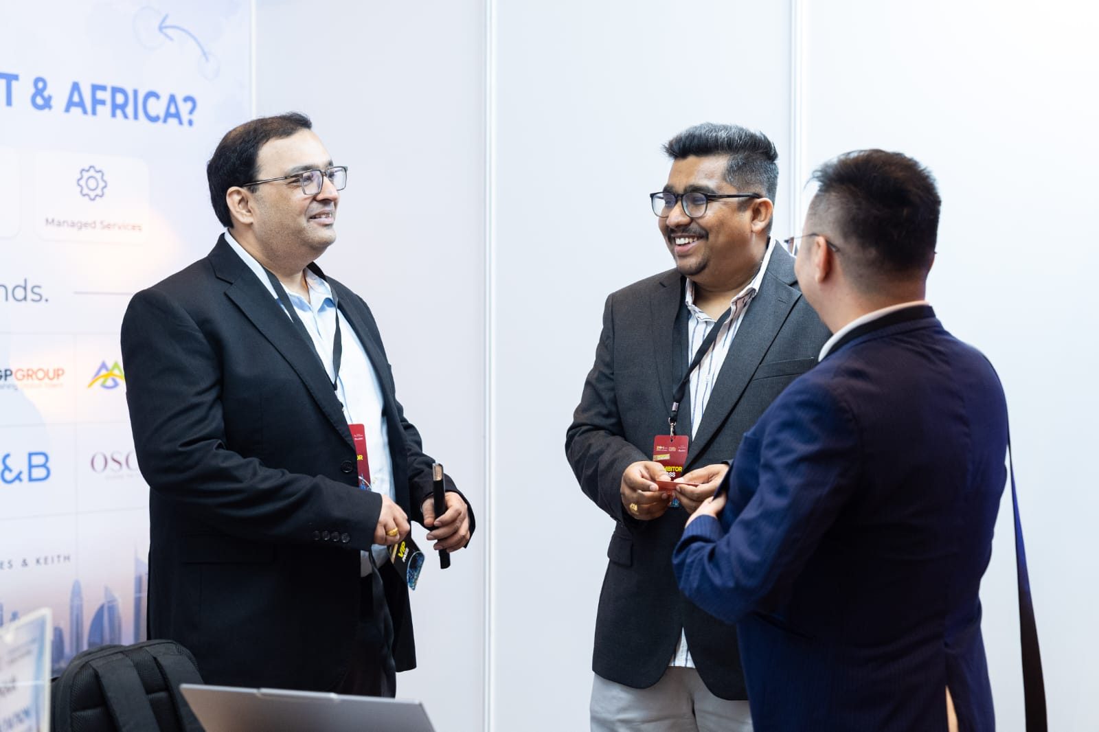 Deepak Kumar networking with partners at the Techies Infotech stand during the Yalla Commerce Global E-Commerce Summit 2026.